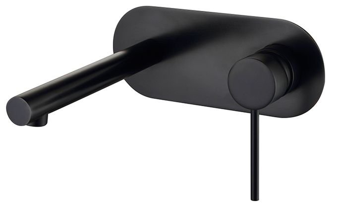 Roul Wall Basin Mixer Matte Black