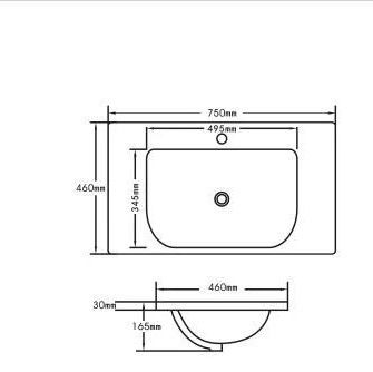 D Shape Ceramic Top 750x460