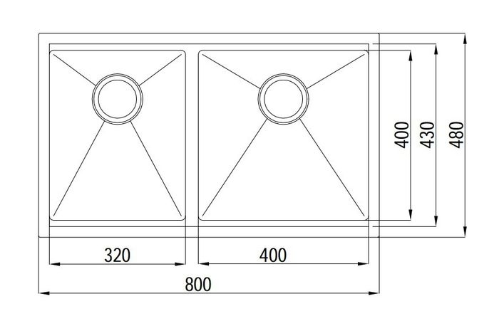 ARF Sink 820D 800x480x220