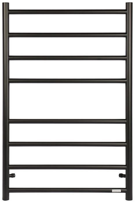 Heated Towel Rail 8 Bar Round Black