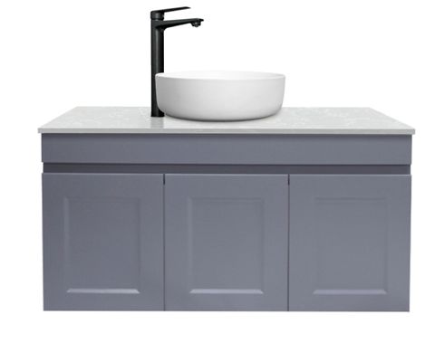 Hampton Grey n Stone Top Vanity 90