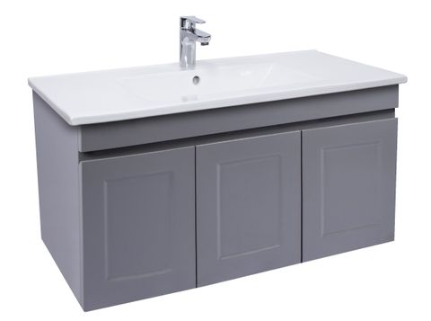 Hampton Grey n Chromeina Vanity Top 90