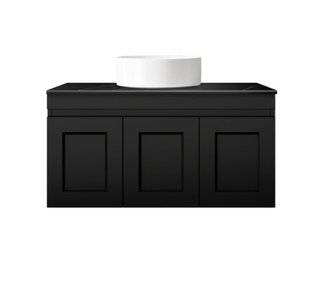 Hampton Black n Chromeina Vanity Top 90