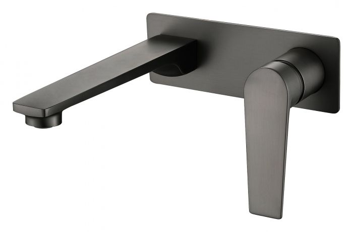 Zevio Wall Basin Mixer Gun Metal