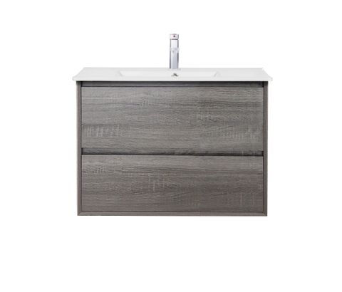 Max 600 Wall Hung Grey Drawer with Slimline Ceramic Top