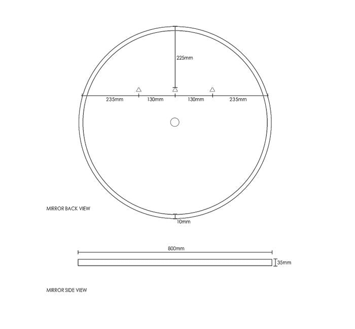 Bronte LED Mirror 800mm Speaker