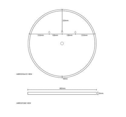 Bronte LED Mirror 800mm Speaker