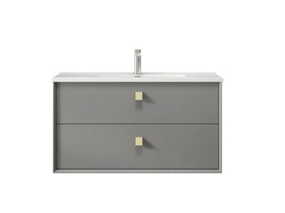 Boston 900x460x550 White Ceramic Top Matte Grey Cabinet