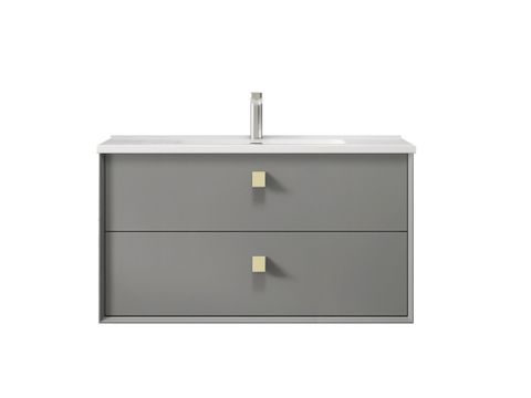 Boston 900x460x550 White Ceramic Top Matte Grey Cabinet