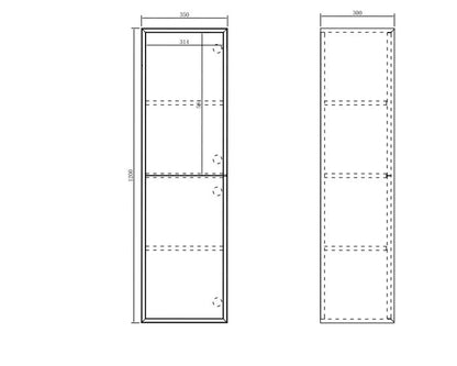 Noosa Wall Hung Tall Boy 1200x350mm