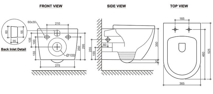 Voghera Wall Hung Pan with R&T