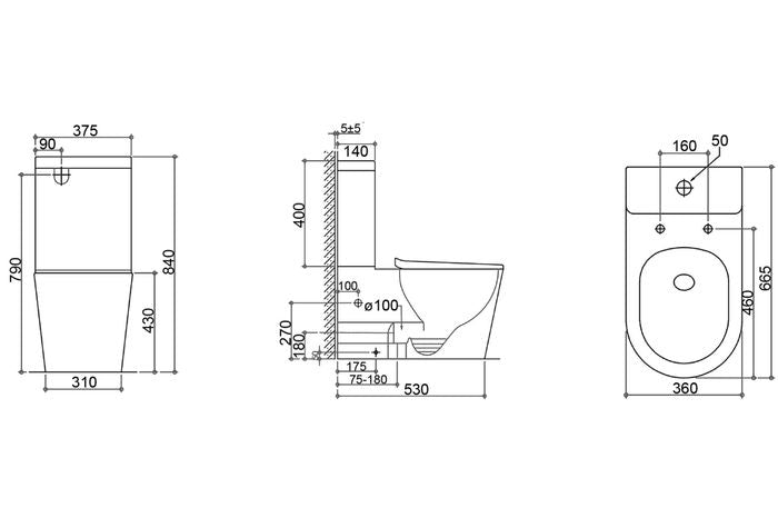 Feanza Toilet Geberit Standard Seat