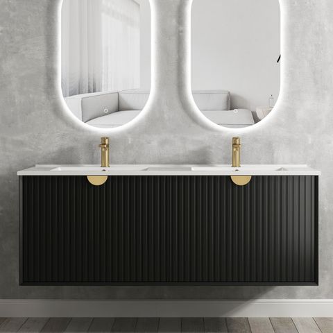 Marlo 1500x460x550 Wall Hung Ceramic Top Matte Black