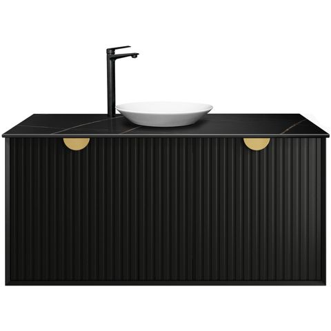 Marlo 1200x460x550 Wall Hung Ceramic Top Matte Black