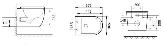 Voghera Rimless Wall Hung Pan Standard seat