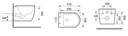 Voghera Rimless Wall Hung Pan Standard seat